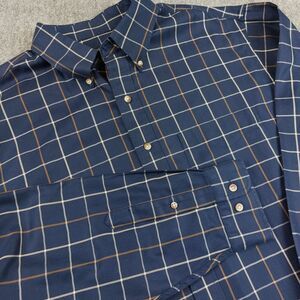 Jos A Bank Travelers CollectionShirt Mens XL Blue Plaid Long Sleeve Button Down